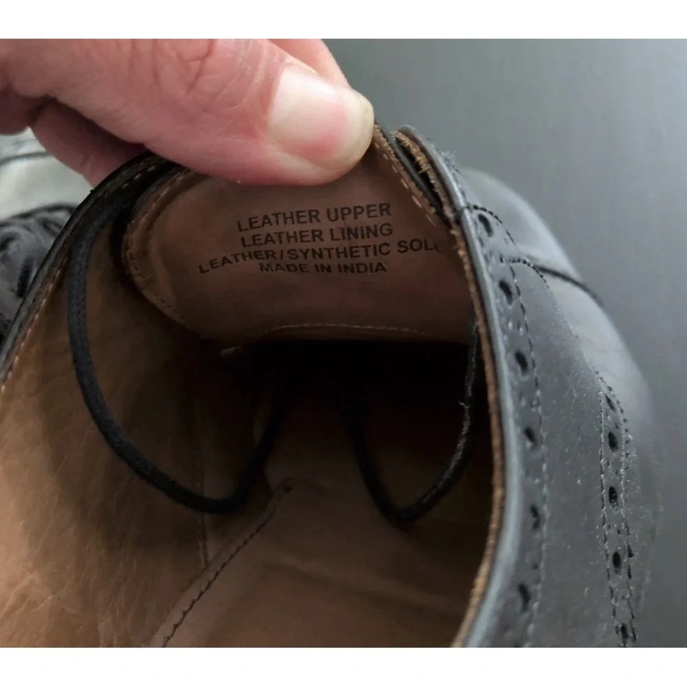 Moral‎ Code Shoes Mens 8.5M Black Leather Newton Cap Toe Dress Casual Derby